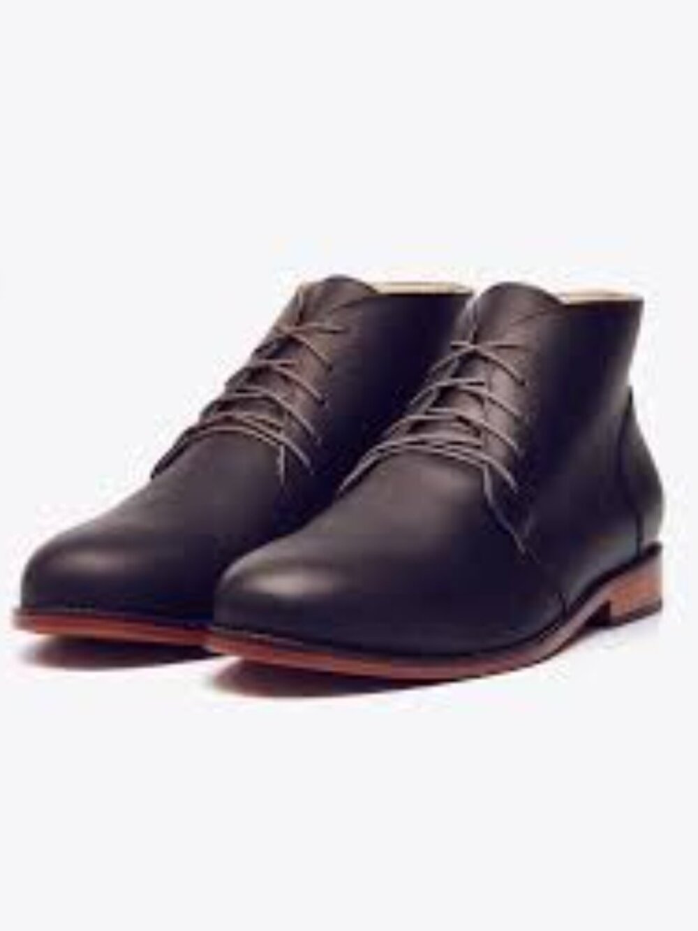 Nisolo Black Leather Chukka Dress Shoes with Tan Laces Size 8.5